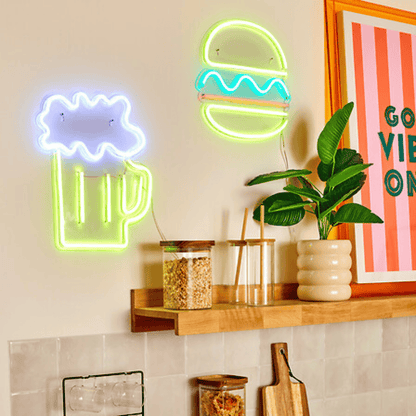 alpha55 Néon LED Mural Bière Jaune – Décoration Lumineuse