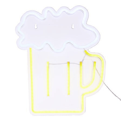 alpha55 Néon LED Mural Bière Jaune – Décoration Lumineuse
