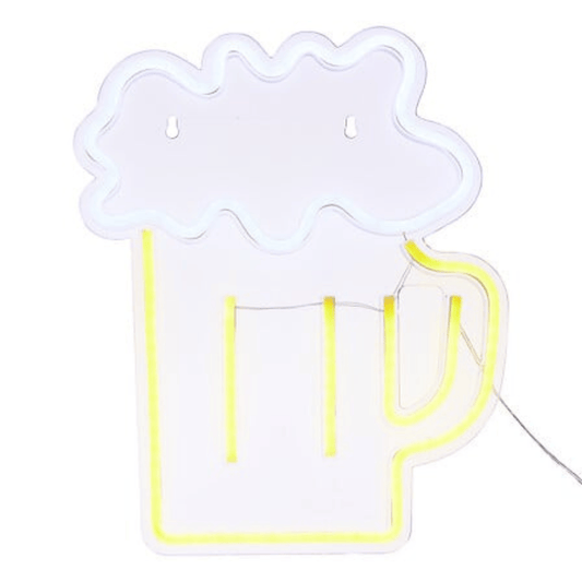alpha55 Néon LED Mural Bière Jaune – Décoration Lumineuse