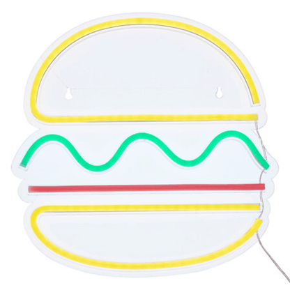 alpha55 Néon LED Mural Burger – Décoration Lumineuse Originale