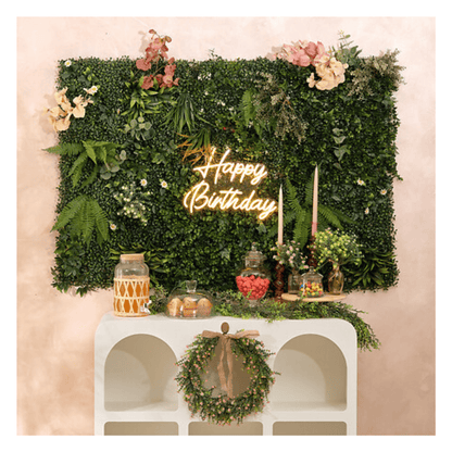 alpha55 Néon LED Mural Happy Birthday Jaune