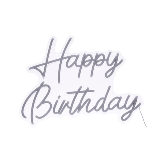 alpha55 Néon LED Mural Happy Birthday Jaune