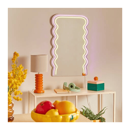 alpha55 Néon LED mural miroir Wavy design moderne