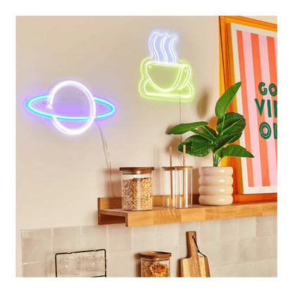 alpha55 Néon LED Mural Planet Bleu – Décoration Lumineuse