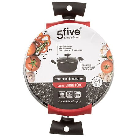 Alpha55 Noir Faitout "Caractère" en aluminium forgé