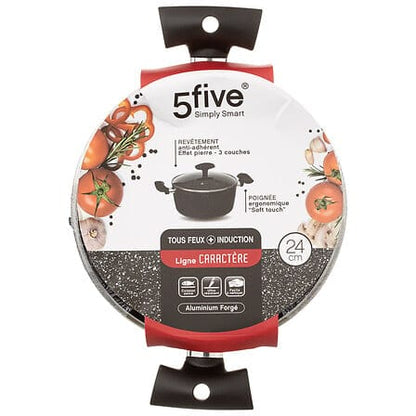 Alpha55 Noir Faitout "Caractère" en aluminium forgé