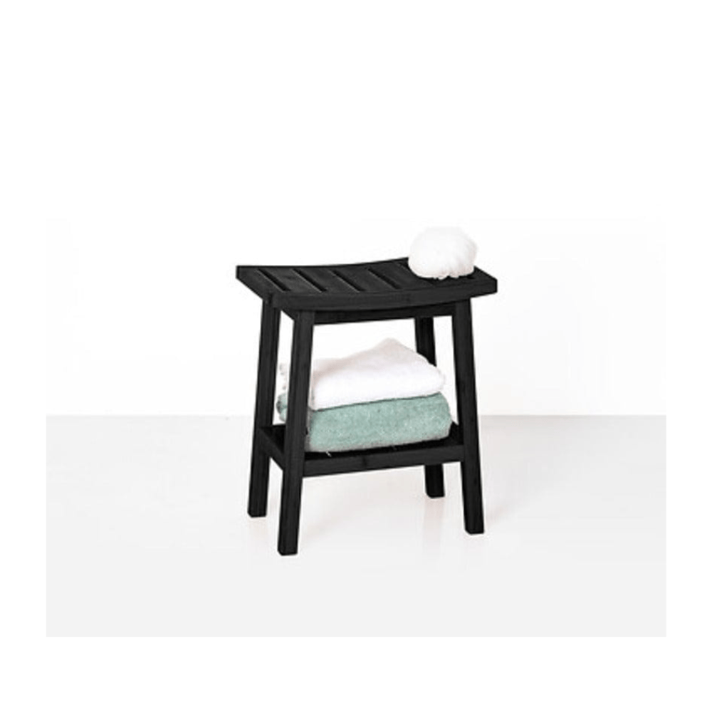 Alpha55 Noir Tabouret rangement en bambou pratique et naturel