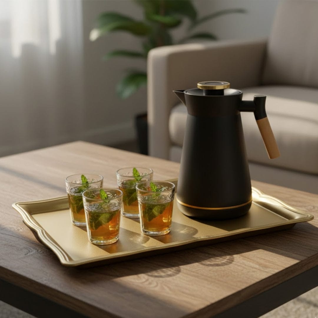 Alpha55 Pack 2 Plateaux Unis + Thermos 1L Poignée en Bois