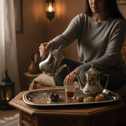 Alpha55 Pack Théière 0,8L + 1,6L + Plateau Marocain – Chic