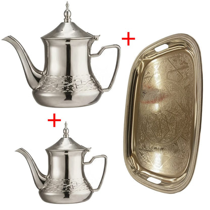 Alpha55 Pack Théière 0,8L + 1,6L + Plateau Marocain – Chic