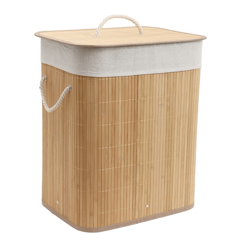Alpha55 Panier à linge 60L en bambou – Grand, pratique & naturel