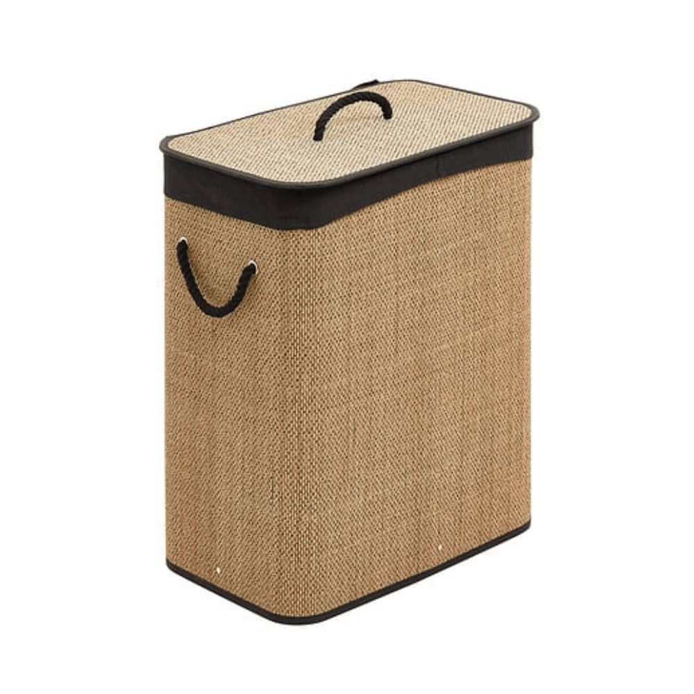Alpha55 Panier à Linge Rectangulaire en Bambou 63 × 52 cm