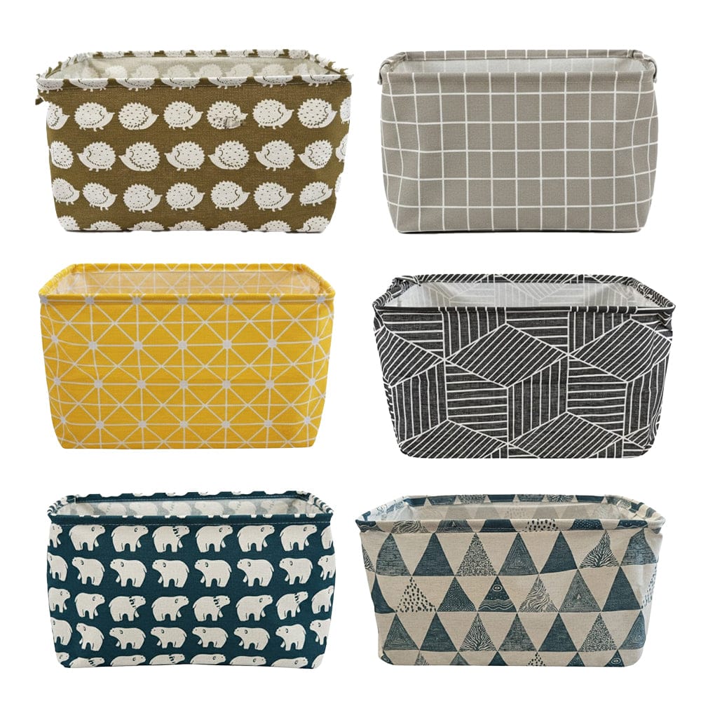 Alpha55 Panier à linge rectangulaire en tissu imprimé – Pratique