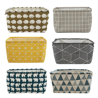 Alpha55 Panier à linge rectangulaire en tissu imprimé – Pratique