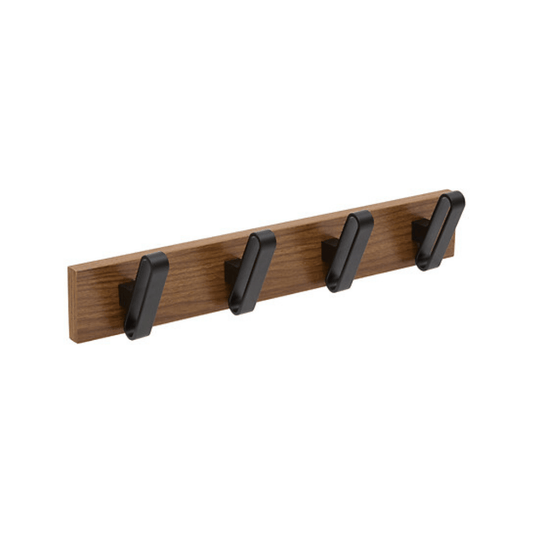 Alpha55 Patère Nocca 4 Têtes 40 cm en Métal & Bois