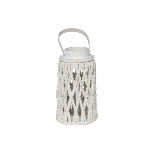 alpha55 Petite Lanterne en fibre tressée Dana blanc déco