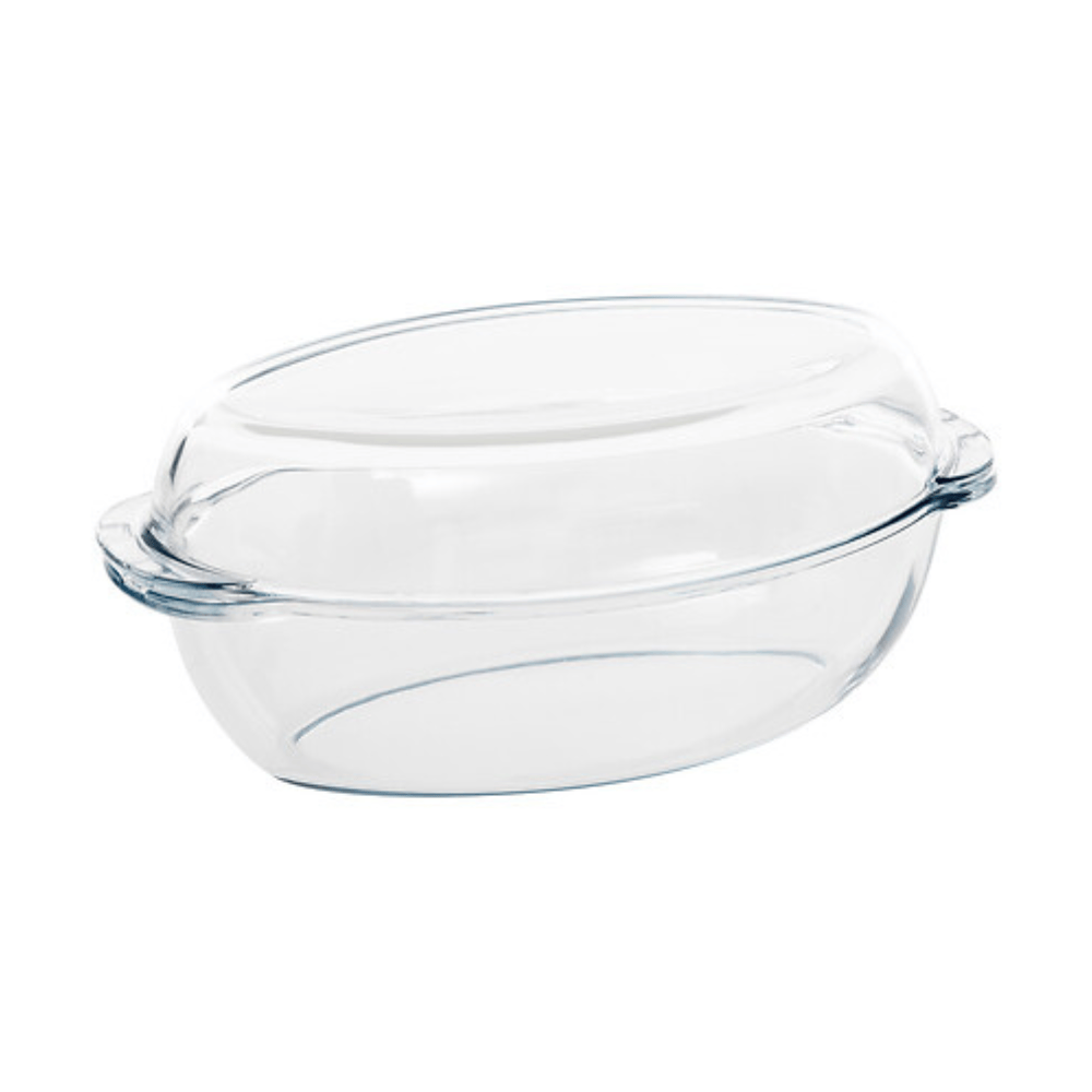 Alpha55 Plat Ovale Long avec Couvercle en Verre Transparent