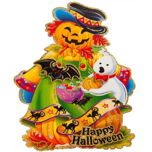 Alpha55 Poster épouvantail Halloween en papier relief