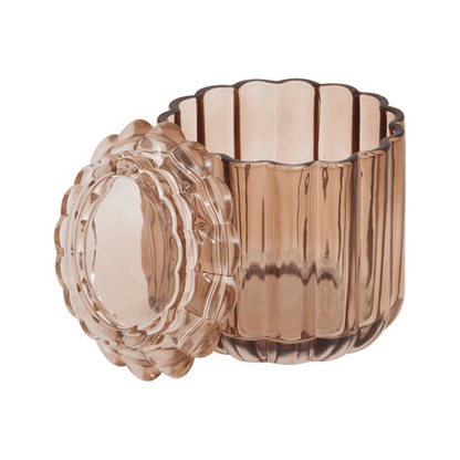 Alpha55 Pot à coton FLOREA ambre en verre