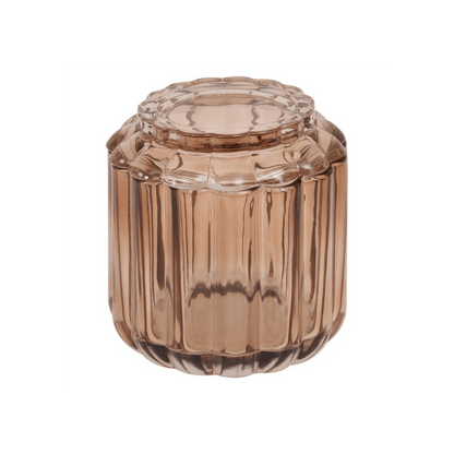 Alpha55 Pot à coton FLOREA ambre en verre – Chic & décoratif