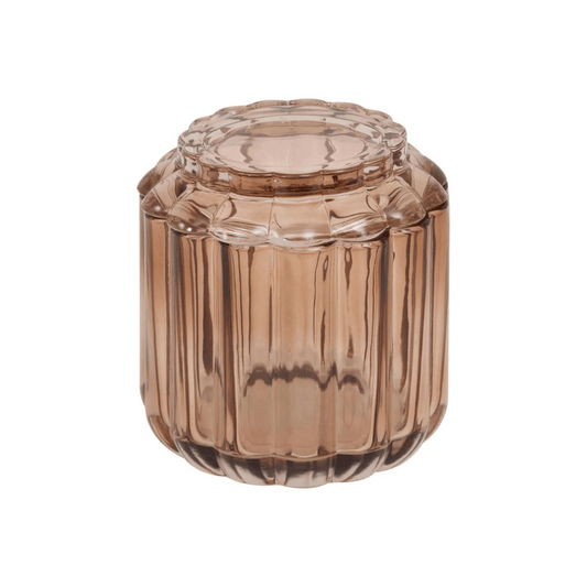 Alpha55 Pot à coton FLOREA ambre en verre – Chic & décoratif