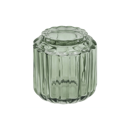 Alpha55 Pot à coton FLOREA vert en verre – Élégant & pratique