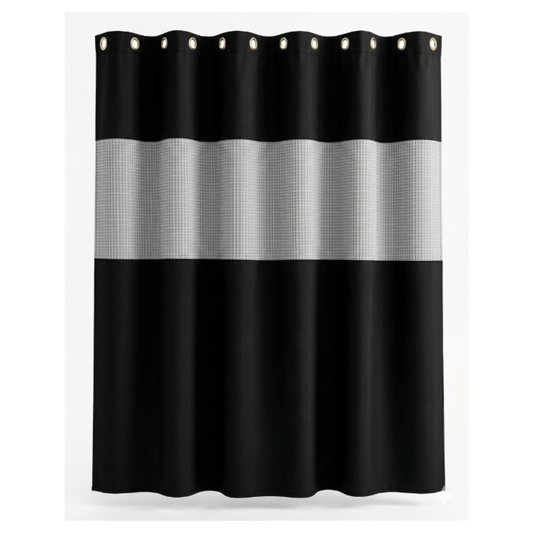 Alpha55 Rideau de salle de bain avec crochets – Étanche