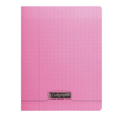 Alpha55 Rose Cahier Piqué 8000 Polypro A4 96P Séyès 90g