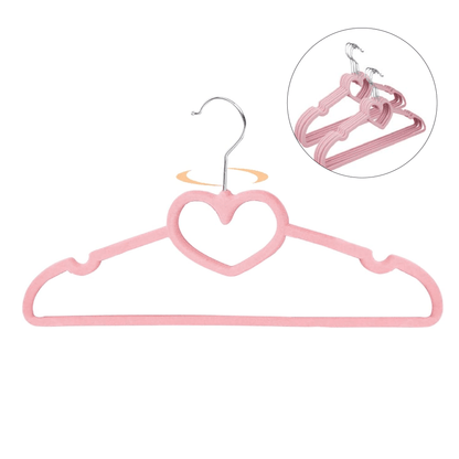 Alpha55 Set de 10 cintres en feutrine rose enfant – Antiglisse