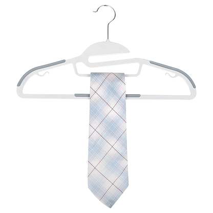 Alpha55 Set de 10 cintres en plastique blanc – Antidérapants