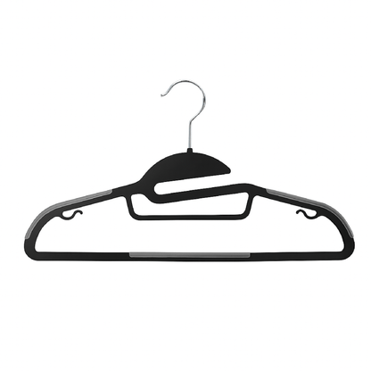 Alpha55 Set de 10 cintres en plastique noir – Antidérapants