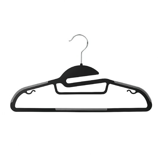 Alpha55 Set de 10 cintres en plastique noir – Antidérapants