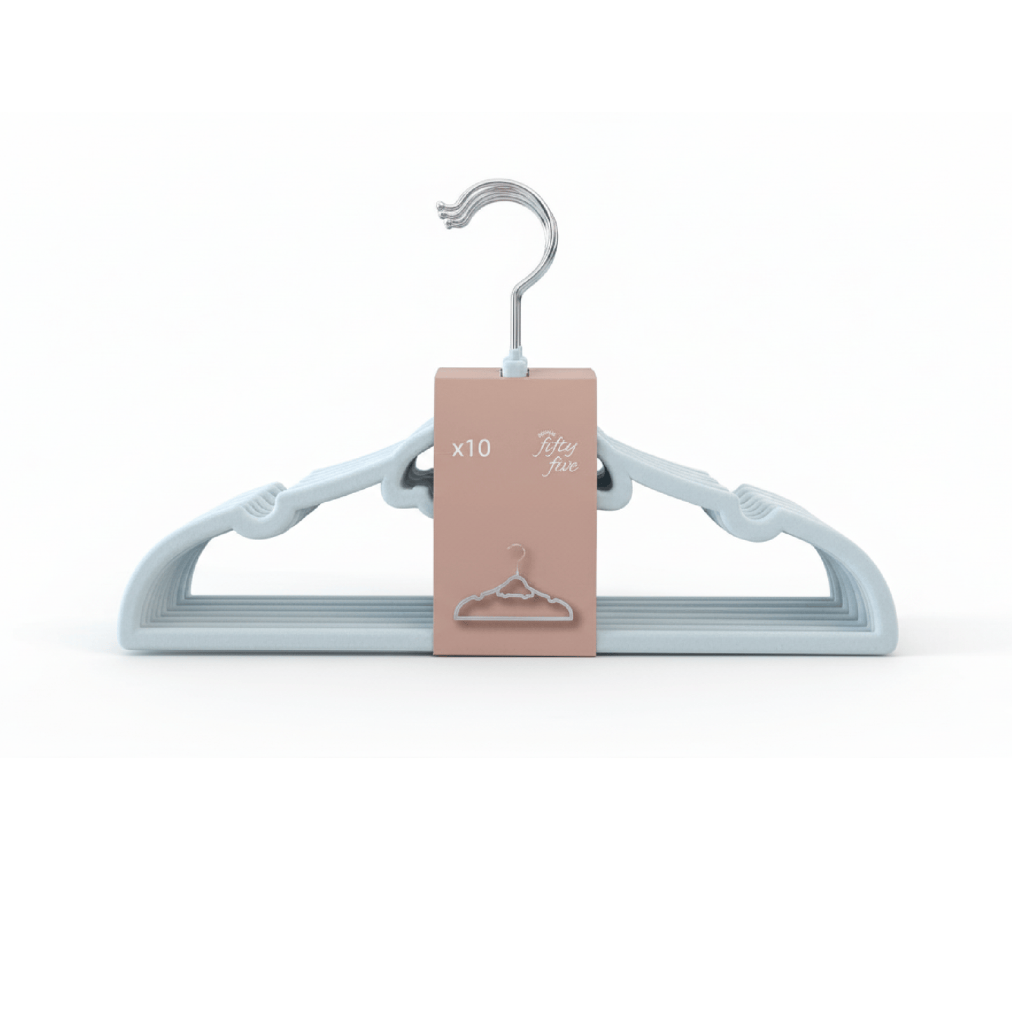 Alpha55 Set de 10 cintres enfant en feutrine bleue – Antiglisse