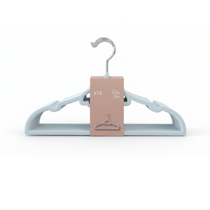 Alpha55 Set de 10 cintres enfant en feutrine bleue – Antiglisse