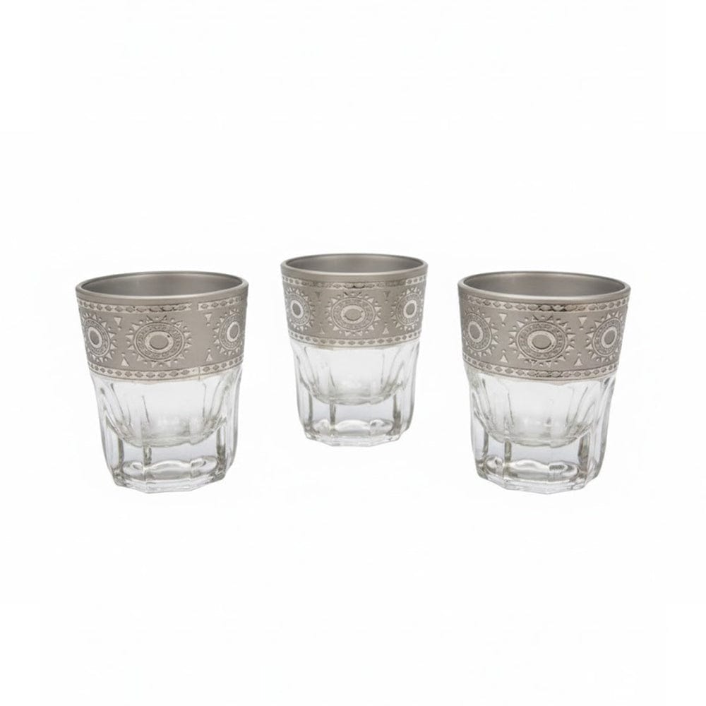 Alpha55 Set de 12 verres à thé 10 cl marquage à chaud argent