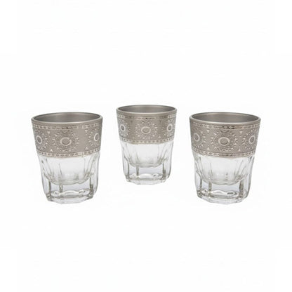 Alpha55 Set de 12 verres à thé 10 cl marquage à chaud argent