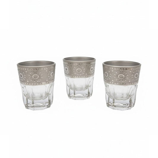 Alpha55 Set de 12 verres à thé 10 cl marquage à chaud argent
