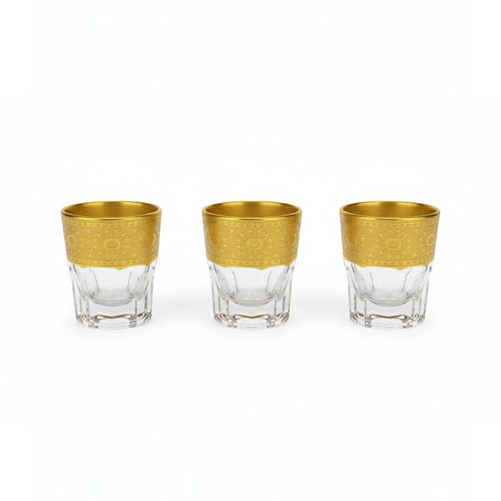 Alpha55 Set de 12 verres à thé 10 cl marquage à chaud doré