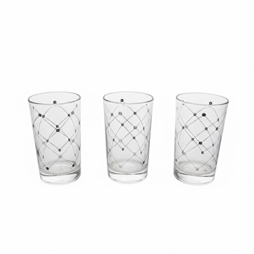 Alpha55 Set de 12 verres à thé 15 cl croisillons argent