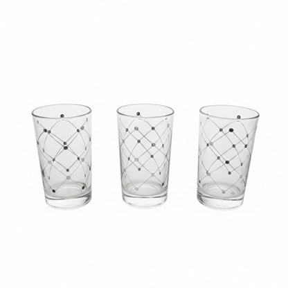 Alpha55 Set de 12 verres à thé 15 cl croisillons argent