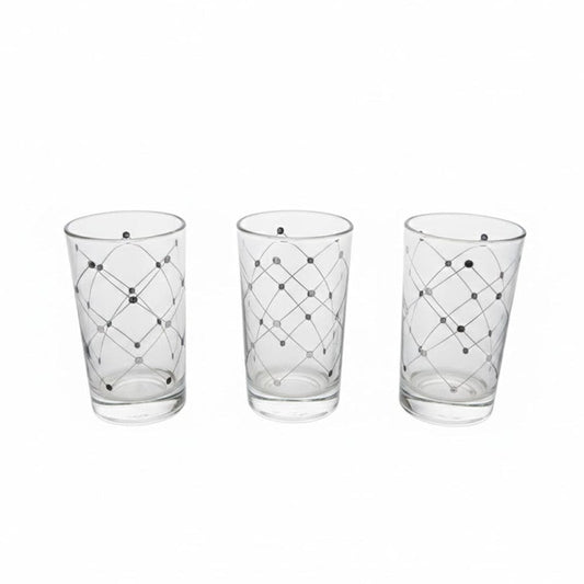 Alpha55 Set de 12 verres à thé 15 cl croisillons argent