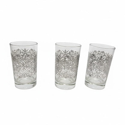 Alpha55 Set de 12 verres à thé 15 cl Oriental argent