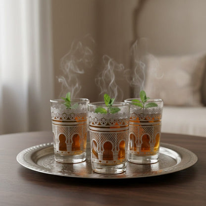 Alpha55 Set de 12 verres à thé 15 cl Portails argent