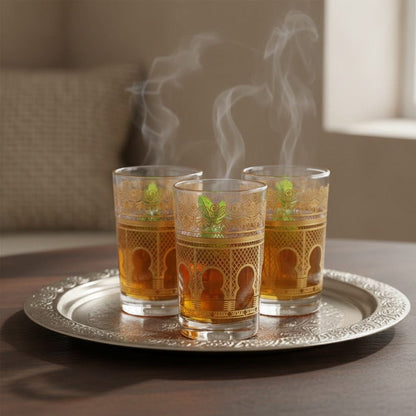 Alpha55 Set de 12 verres à thé 15 cl Portails doré