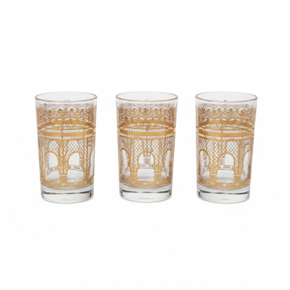 Alpha55 Set de 12 verres à thé 15 cl Portails doré