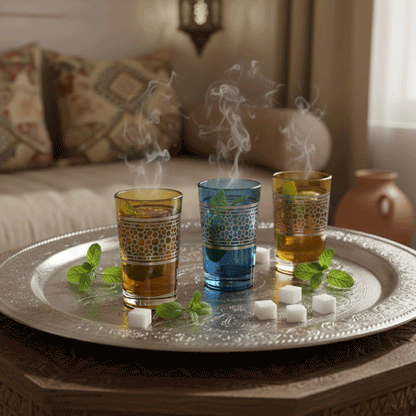 Alpha55 Set de 12 verres à thé 15 cl Zellige argent