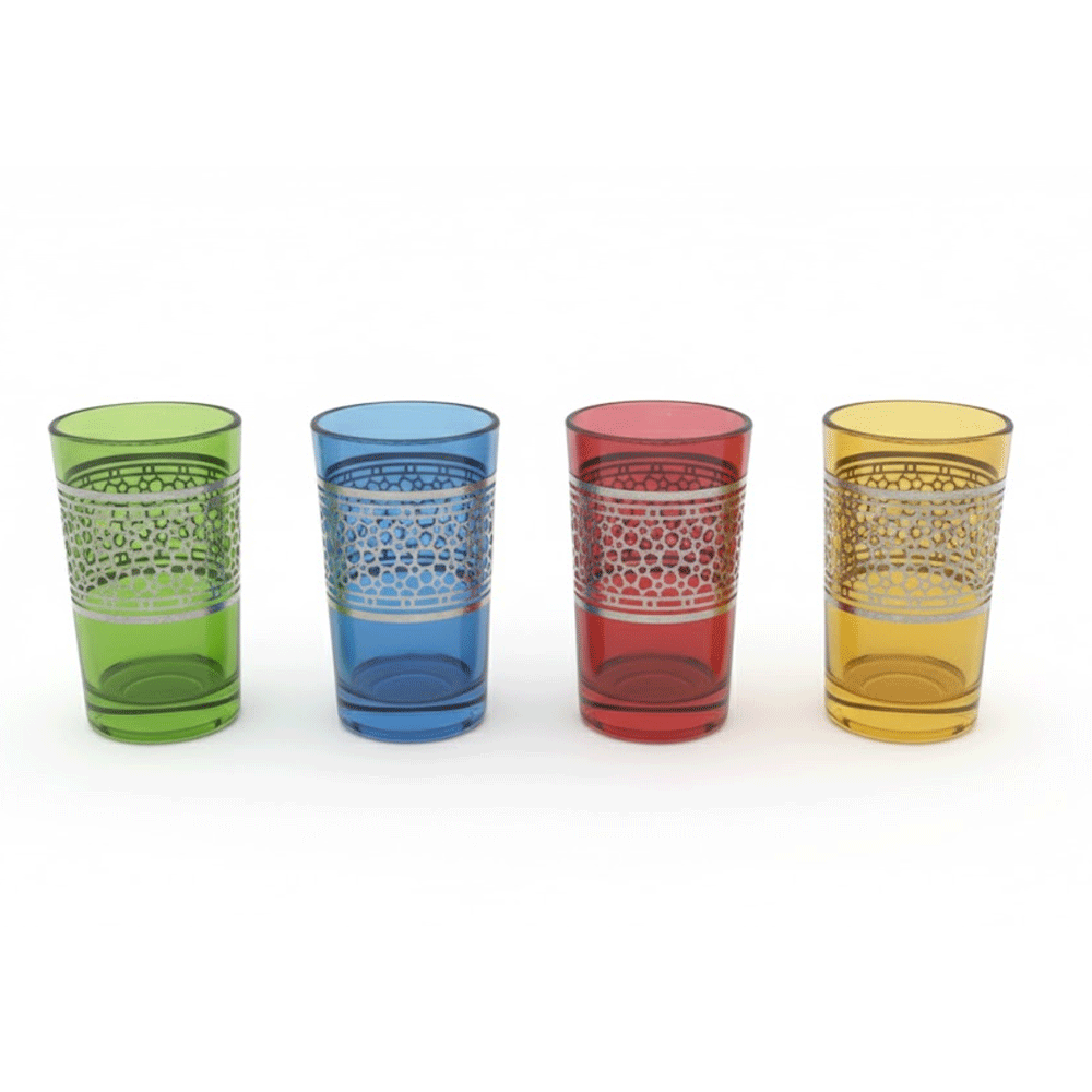Alpha55 Set de 12 verres à thé 15 cl Zellige argent