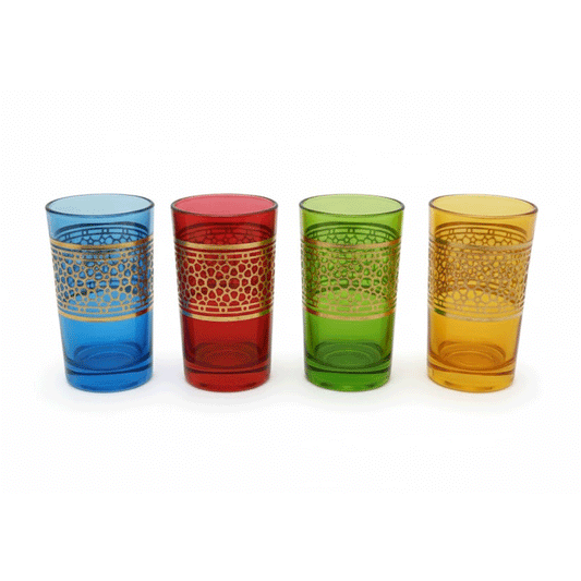 Alpha55 Set de 12 verres à thé 15 cl Zellige doré