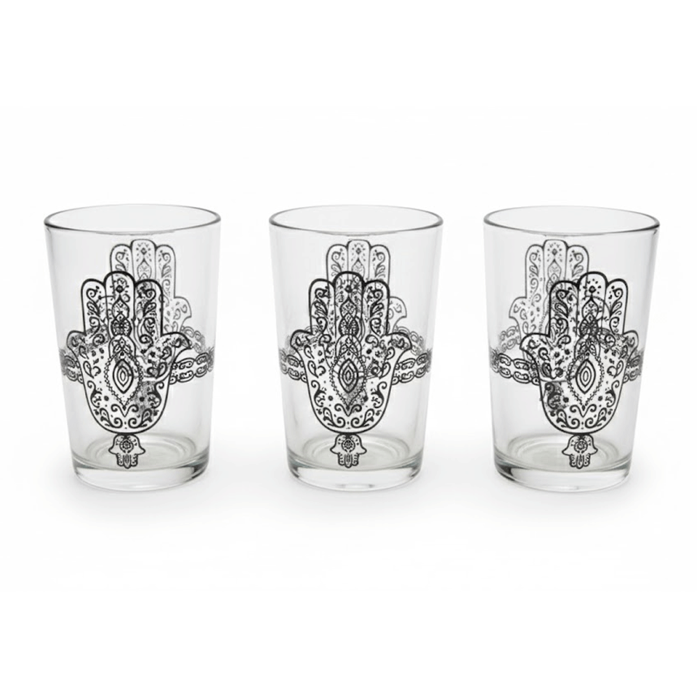 Alpha55 Set de 12 verres à thé 20 cl Khmissa argent