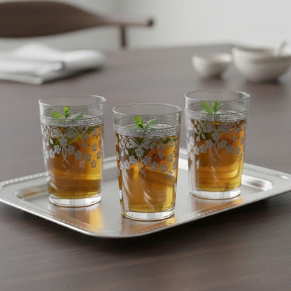 Alpha55 Set de 12 verres à thé 20 cl Printemps argent